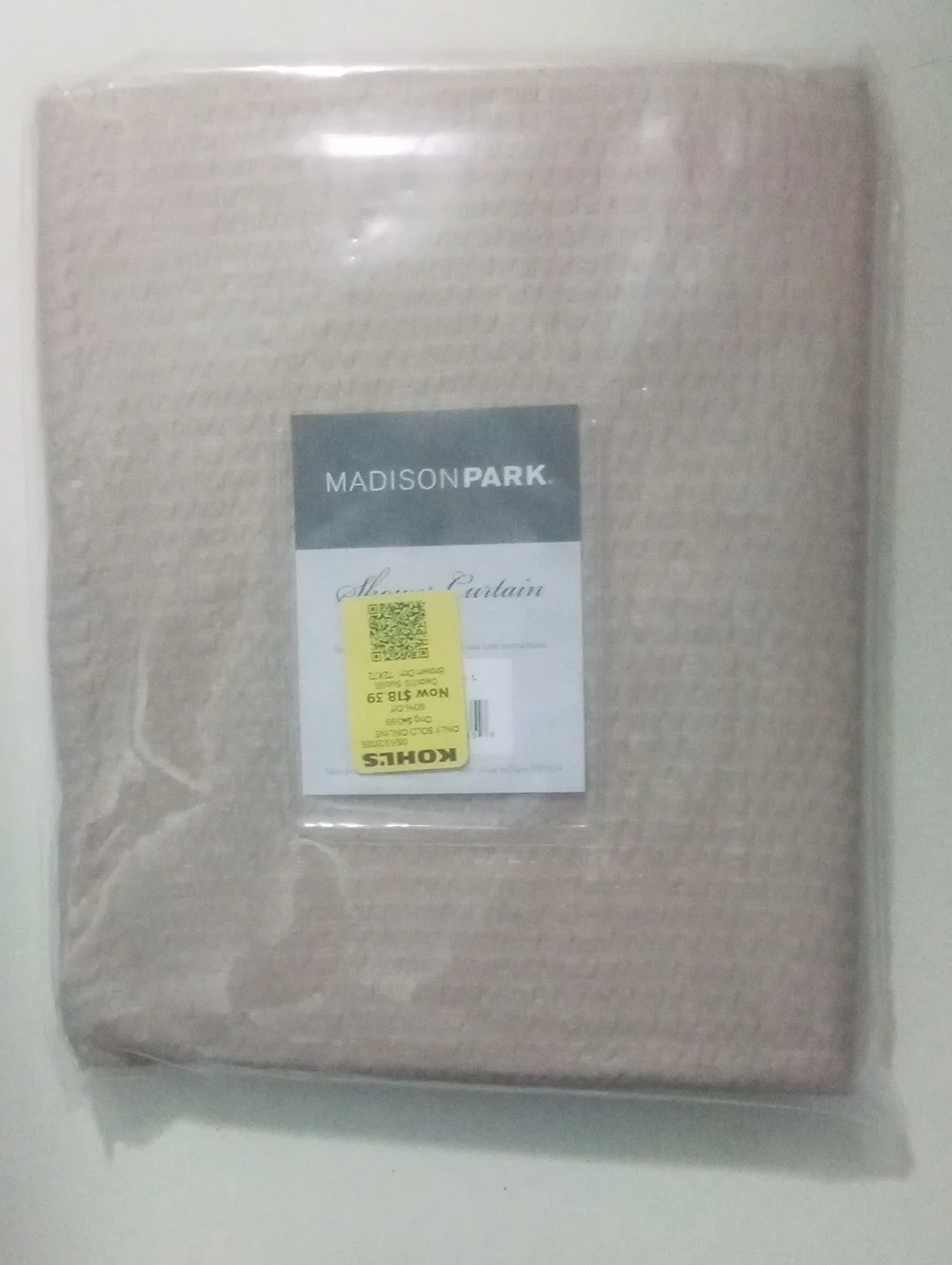 Madison Park Shower Curtain NWT $46 Tan Textured
